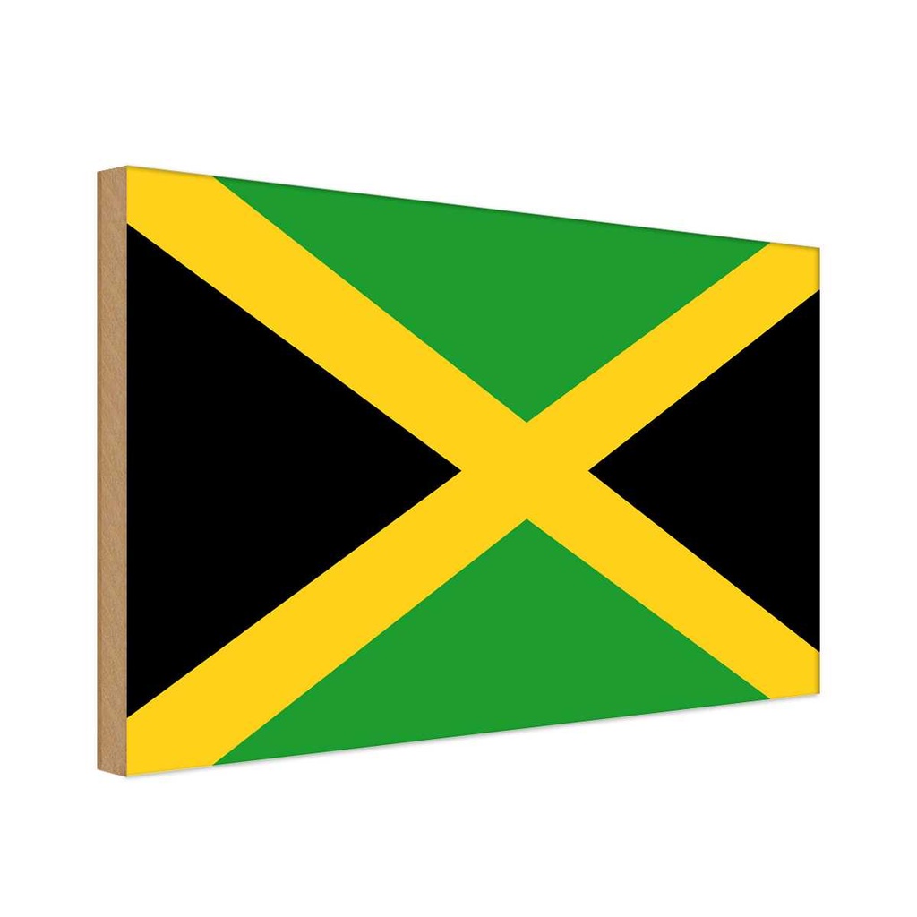Holzschild 30x40 cm Jamaikas Jamaica Flagge Fahne Wappen
