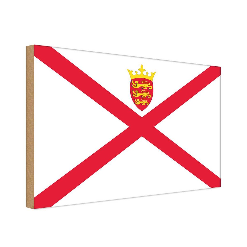 Holzschild 30x40 cm Jerseys Jersey Flagge Fahne Wappen