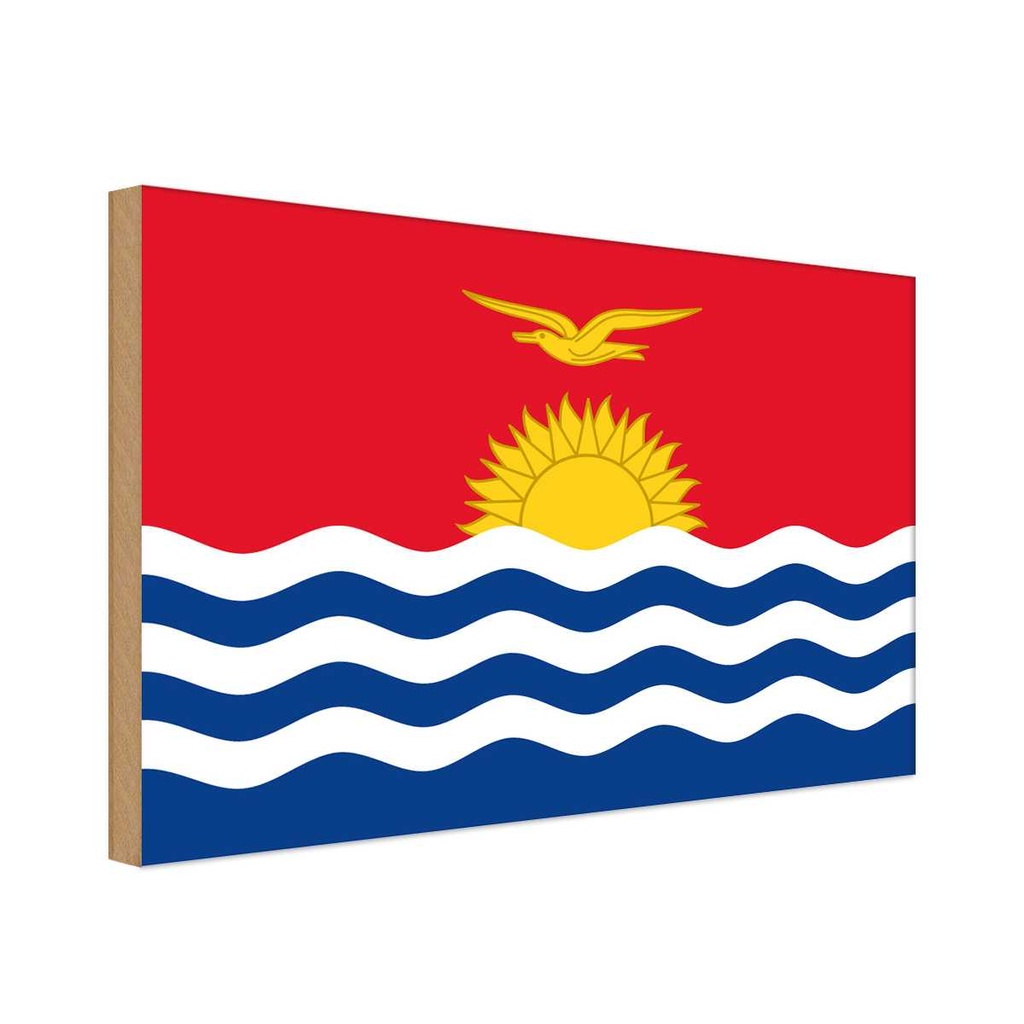 Holzschild 30x40 cm Kiribatis Kiribati Flagge Fahne Wappen