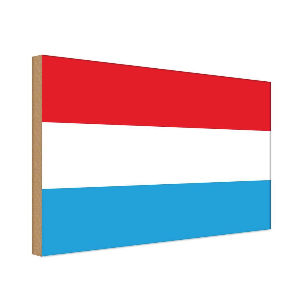 Holzschild 30x40 cm Luxemburgs Luxembourg Flagge Fahne Wappen