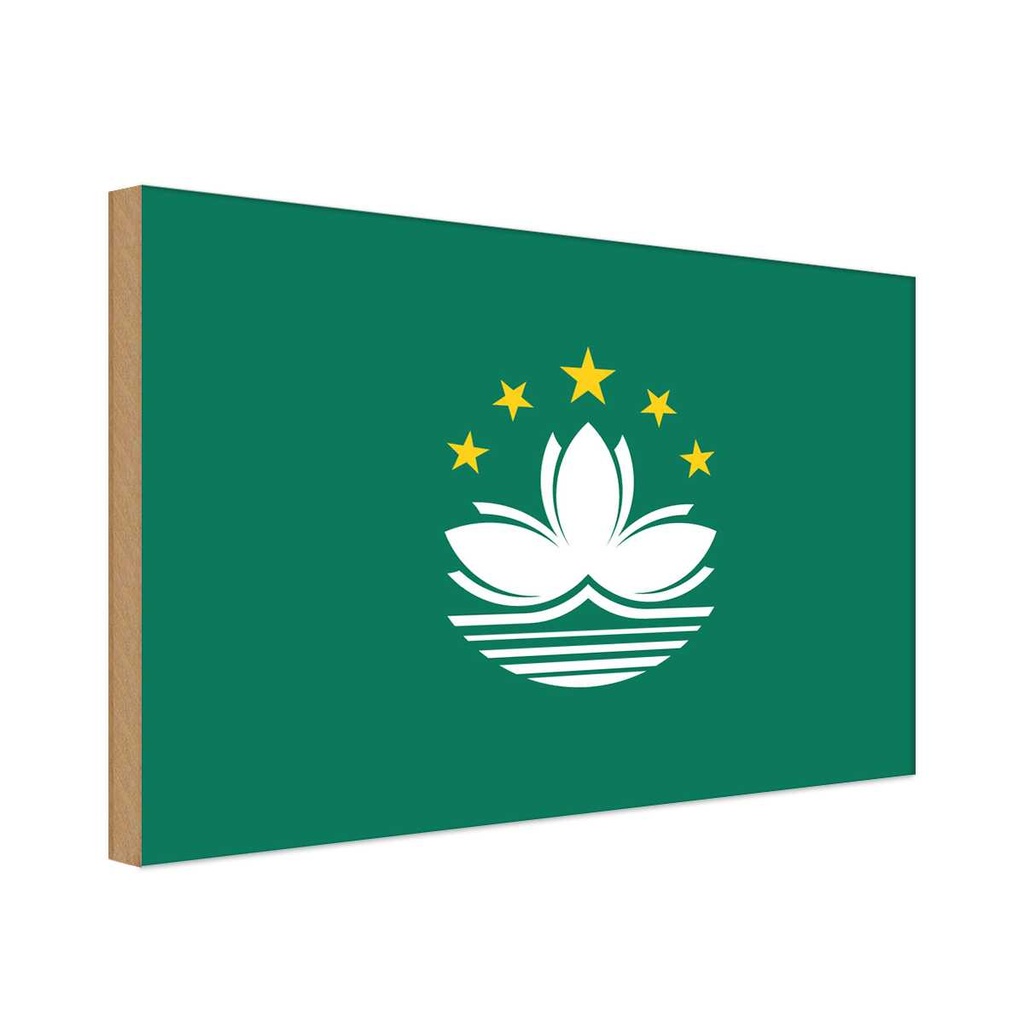 Holzschild 30x40 cm Macaus Macau Flagge Fahne Wappen