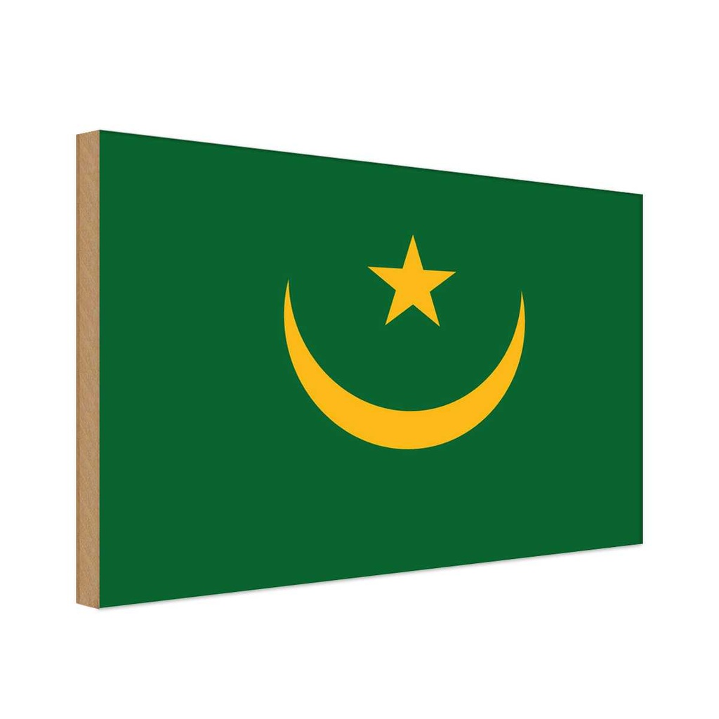 Holzschild 30x40 cm Mauretaniens Mauritania Flagge Fahne Wappen