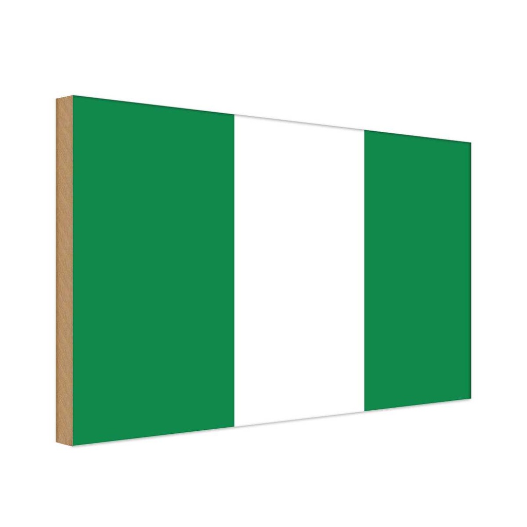 Holzschild 30x40 cm Nigerias Nigeria Flagge Fahne Wappen