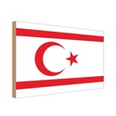 Holzschild 30x40 cm Nordzypern Northern Cyprus Flagge Fahne Wappen
