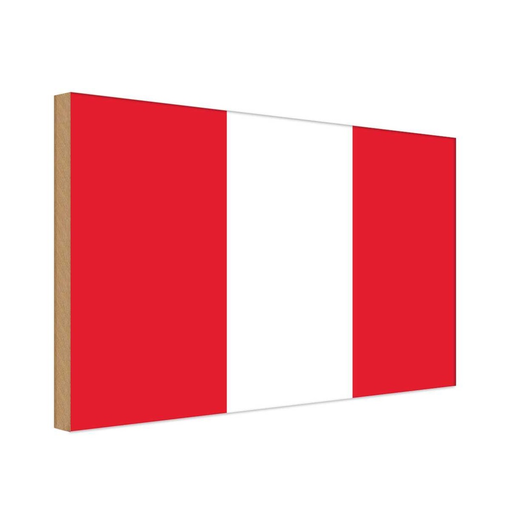 Holzschild 30x40 cm Perus Peru Flagge Fahne Wappen