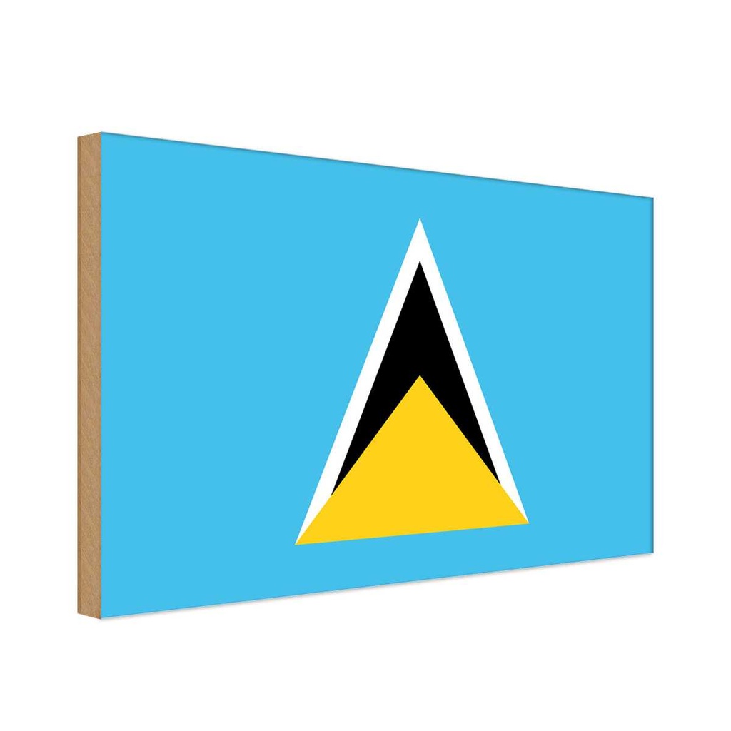 Holzschild 30x40 cm Saint Lucias Lucia Flagge Fahne Wappen
