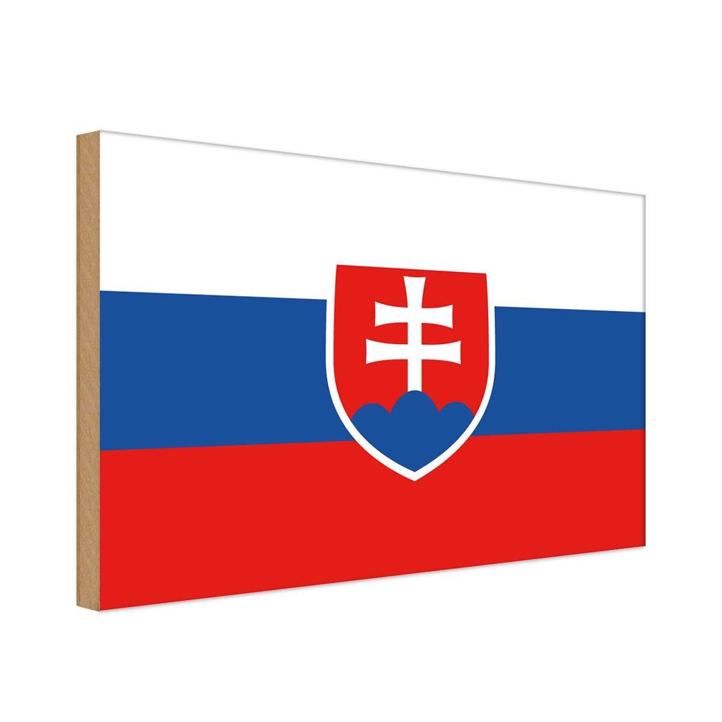 Holzschild 30x40 cm Slowakei Slovakia Flagge Fahne Wappen