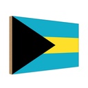 Holzschild 30x40 cm Bahamas the Flagge Fahne Wappen