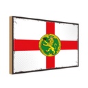 Holzschild 30x40 cm Alderney Retro Flagge Fahne Wappen