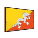 Holzschild 30x40 cm Bhutans Retro Bhutan Flagge Fahne Wappen