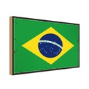 Holzschild 30x40 cm Brasiliens Retro Brazil Flagge Fahne Wappen