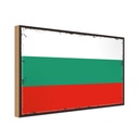 Holzschild 30x40 cm Bulgariens Retro Bulgaria Flagge Fahne Wappen