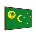Holzschild 30x40 cm Kokosinseln Retro Cocos Islands Flagge Fahne Wappen