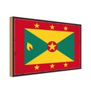 Holzschild 30x40 cm Grenadas Retro Grenada Flagge Fahne Wappen