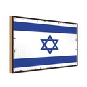Holzschild 30x40 cm Israels Retro Israel Flagge Fahne Wappen