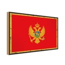 Holzschild 30x40 cm Montenegro Retro Flagge Fahne Wappen