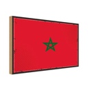 Holzschild 30x40 cm Marokkos Retro Morocco Flagge Fahne Wappen