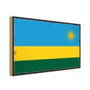 Holzschild 30x40 cm Ruandas Retro Rwanda Flagge Fahne Wappen