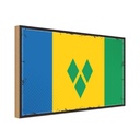 Holzschild 30x40 cm Saint Vincent Grenadinen Retro Flagge Fahne Wappen