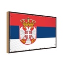 Holzschild 30x40 cm Serbiens Retro Serbia Flagge Fahne Wappen