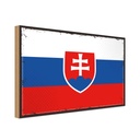 Holzschild 30x40 cm Slowakei Retro Slovakia Flagge Fahne Wappen
