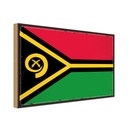 Holzschild 30x40 cm Vanuatus Retro Vanuatu Flagge Fahne Wappen