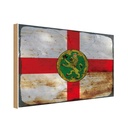 Holzschild 30x40 cm Alderney Flagge Fahne Wappen
