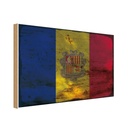 Holzschild 30x40 cm Andorra Andora Flagge Fahne Wappen