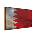 Holzschild 30x40 cm Bahrain Flagge Fahne Wappen