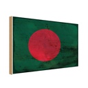 Holzschild 30x40 cm Bangladesch Bangladesh Flagge Fahne Wappen