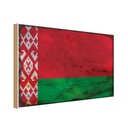 Holzschild 30x40 cm Weißrussland Belarus Flagge Fahne Wappen