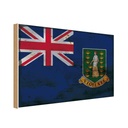 Holzschild 30x40 cm Britischen Jungferninseln Flagge Fahne Wappen