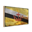 Holzschild 30x40 cm Brunei Flagge Fahne Wappen