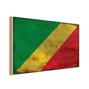 Holzschild 30x40 cm Kongo the Congo Flagge Fahne Wappen