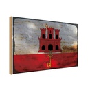 Holzschild 30x40 cm Gibraltar Flagge Fahne Wappen