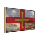 Holzschild 30x40 cm Guernsey Flagge Fahne Wappen