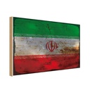 Holzschild 30x40 cm Iran Flagge Fahne Wappen