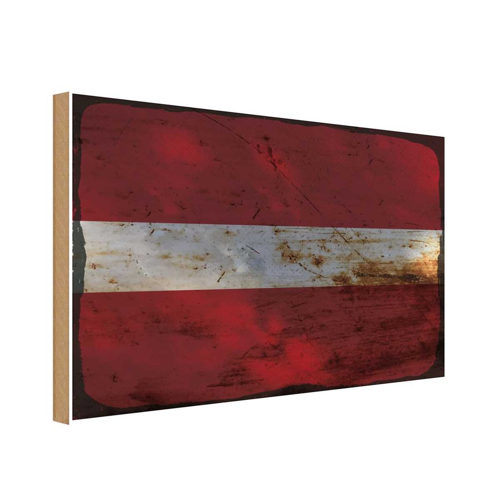 Holzschild 30x40 cm Lettland Latvia Flagge Fahne Wappen