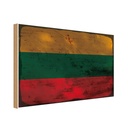 Holzschild 30x40 cm Litauen Lithuania Flagge Fahne Wappen