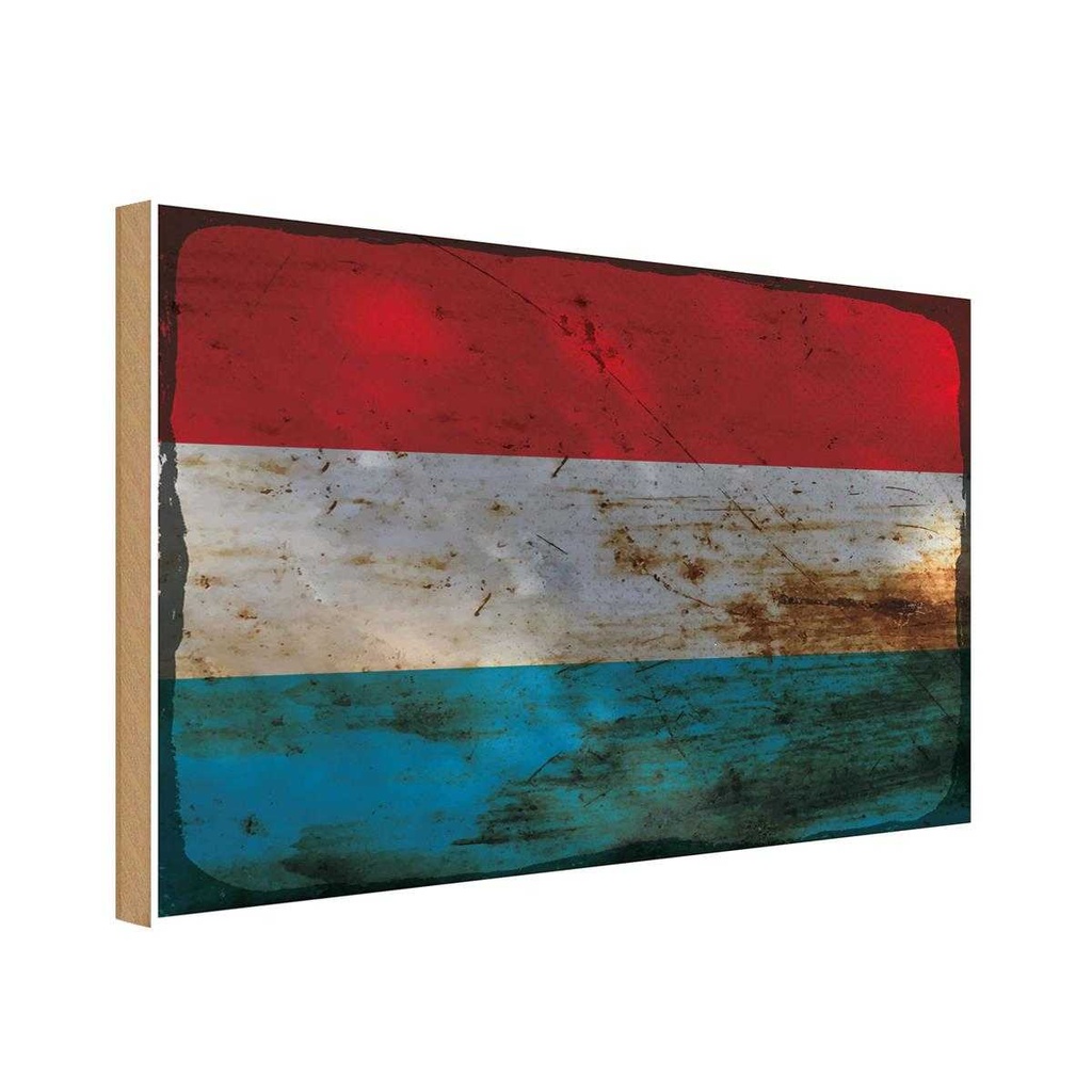Holzschild 30x40 cm Luxemburg Luxembourg Flagge Fahne Wappen
