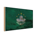 Holzschild 30x40 cm Macau Flagge Fahne Wappen