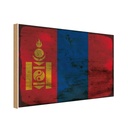 Holzschild 30x40 cm Mongolei Mongolia Flagge Straße Stadt