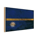 Holzschild 30x40 cm Nauru Flagge Fahne Wappen