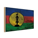 Holzschild 30x40 cm Neukaledonien Flagge Fahne Wappen