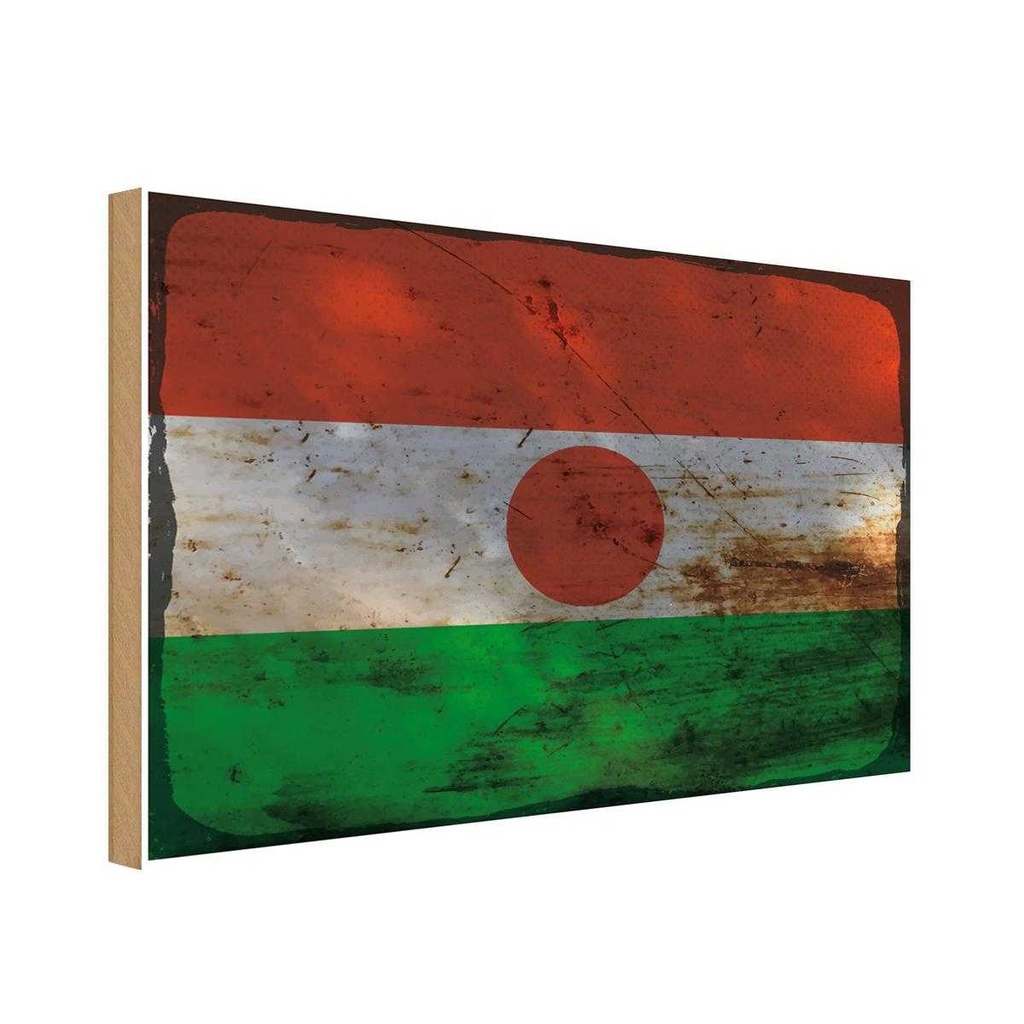 Holzschild 30x40 cm Niger Flagge Fahne Wappen