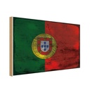 Holzschild 30x40 cm Portugal Flagge Fahne Wappen