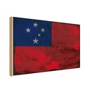 Holzschild 30x40 cm Samoa Flagge Fahne Wappen