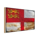 Holzschild 30x40 cm Sark Flagge Fahne Wappen