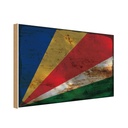 Holzschild 30x40 cm Seychellen Seychelles Flagge Fahne Wappen