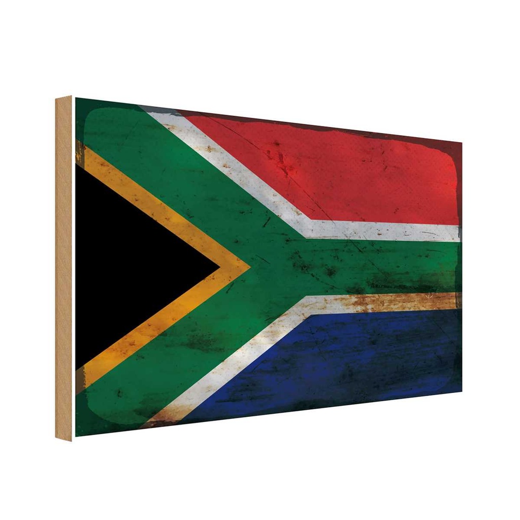 Holzschild 30x40 cm Südafrika South Africa Flagge Fahne Wappen